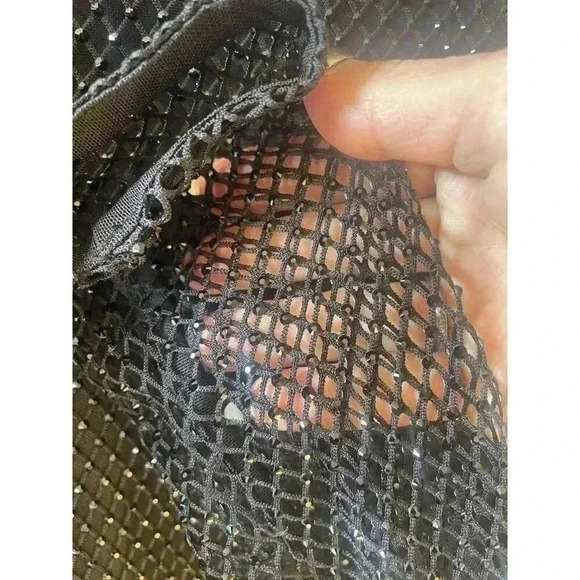 Alice + Olivia Black Delania Sequin Cropped Top Long Sleeve Blouse Size S/M - Picture 14 of 14